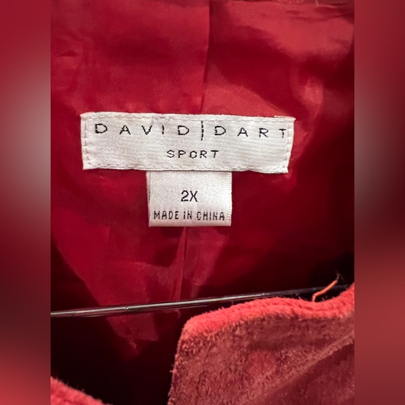 Women's Red Leather Suede Lagenlook Jacket Size 2X - Picture 5 of 10